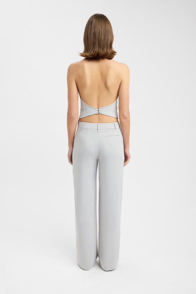 back Oslo Wrap Top Kookai Fitted V-neck Sleeveless Womens-Blouse 