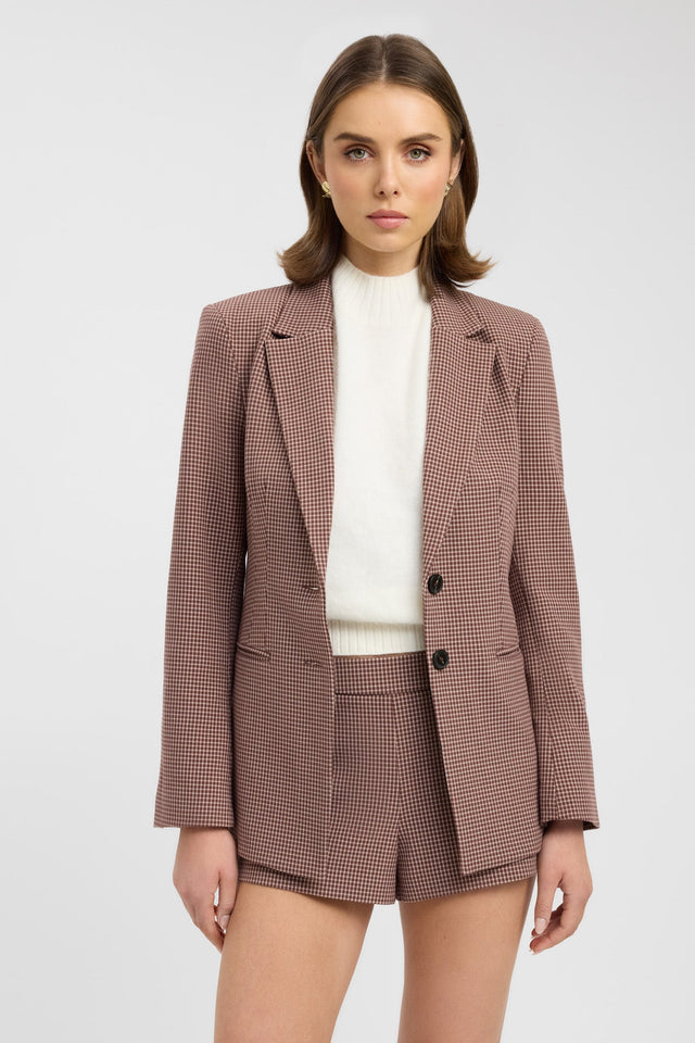 Denver Contour Blazer Kookai Long sleeve Blazer Regular brown womens-coats-and-jackets 