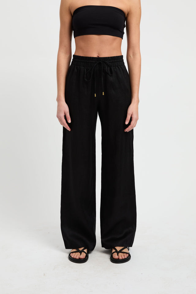 side Tahiti Pant Kookai Wide-leg High-rise black womens-regular-pants 