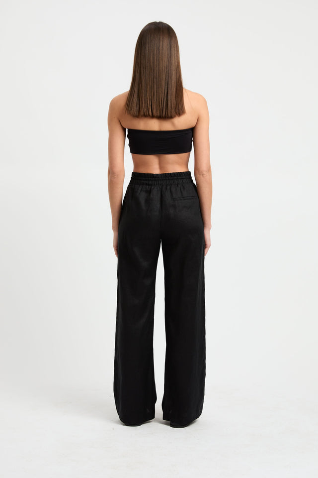 back Tahiti Pant Kookai Wide-leg High-rise black womens-regular-pants 