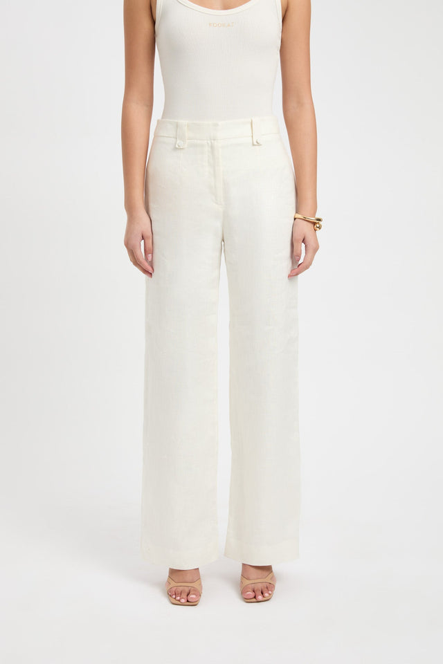 front Palm Tailored Pant Kookai Regular Mid-rise white womens-regular-pants 