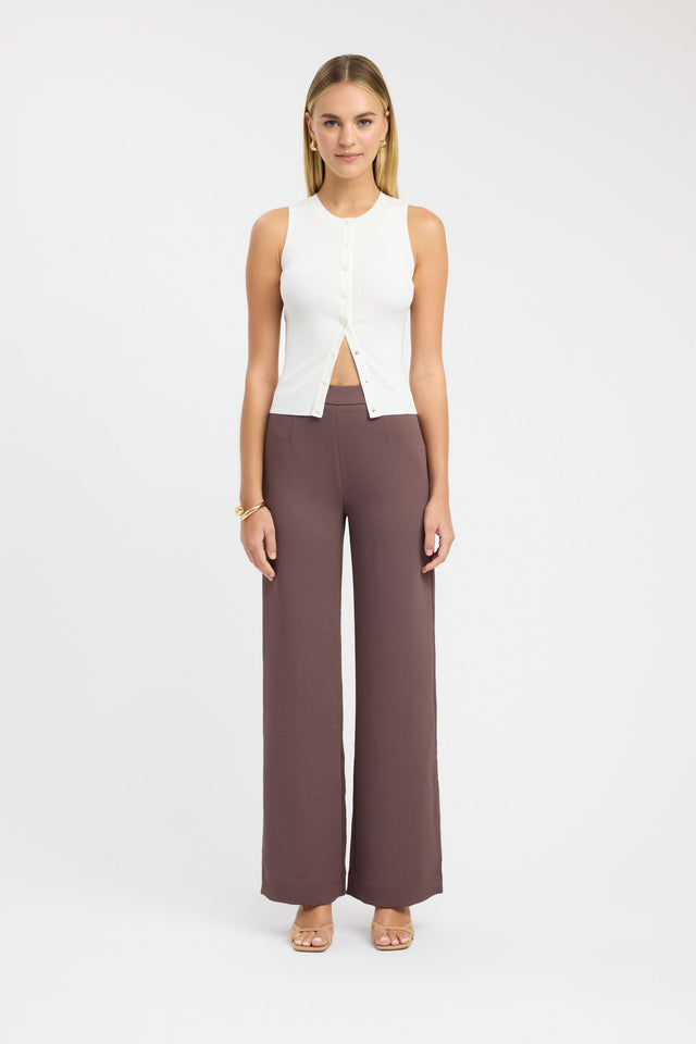 front Oyster Pants Kookai relaxed High-rise black womens-regular-pants 