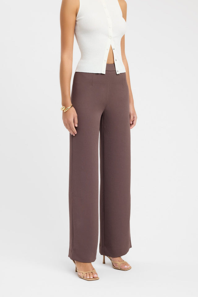 side Oyster Pants Kookai relaxed High-rise black womens-regular-pants 