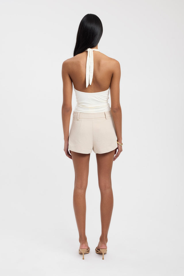 back Oyster Low Rise Short Kookai Low-rise Fitted brown womens-shorts 