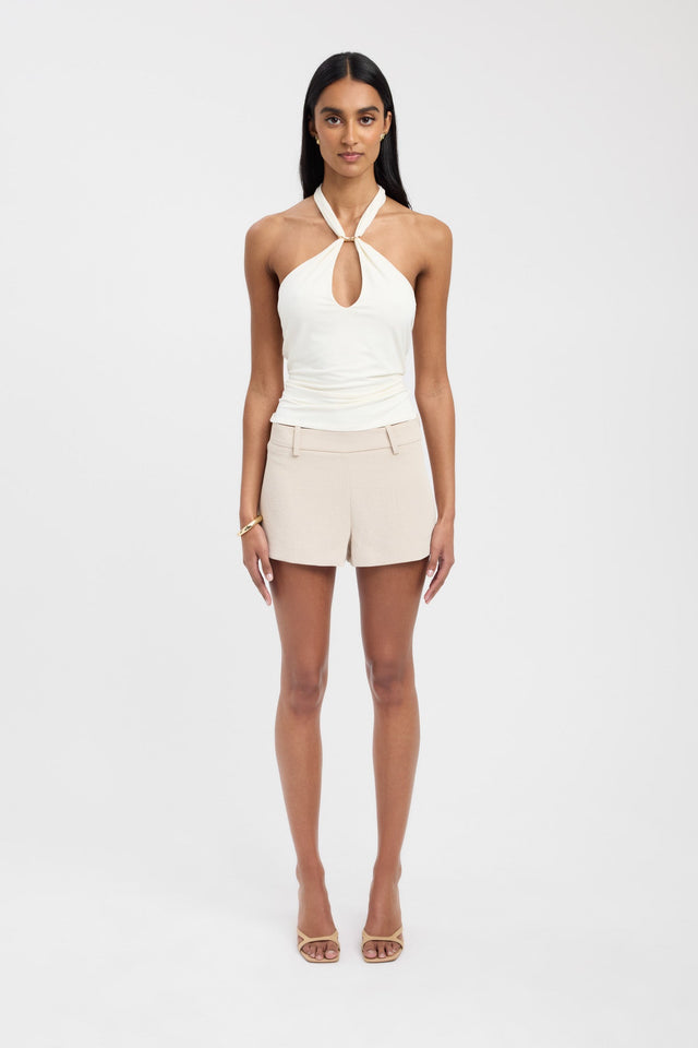 side Oyster Low Rise Short Kookai Low-rise Fitted brown womens-shorts 