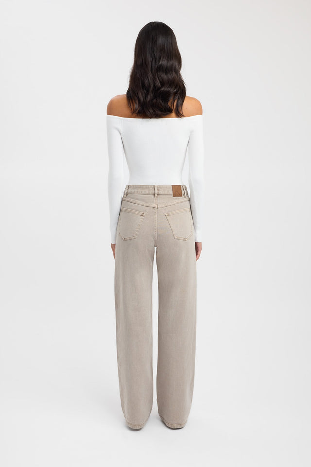 back Kai Straight Leg Jean Kookai High-rise Straight Light brown womens-jeans 