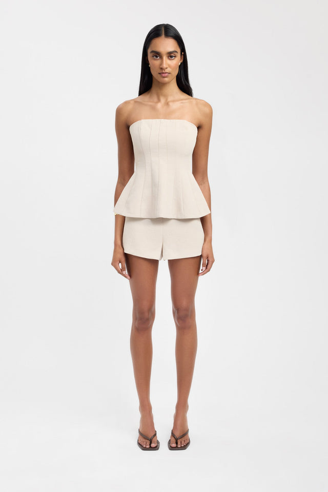 side Oyster Strapless Seam Top Kookai Fitted Straight Sleeveless Womens-Blouse 