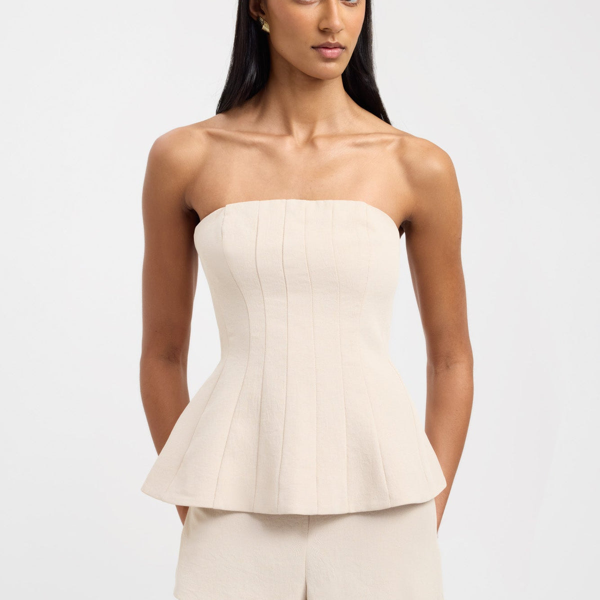 Oyster Strapless Seam Top