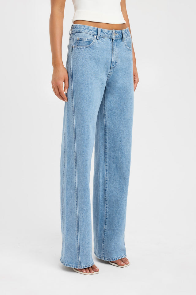 back Saxon Seam Jean Kookai Wide-leg High-rise black womens-regular-pants 