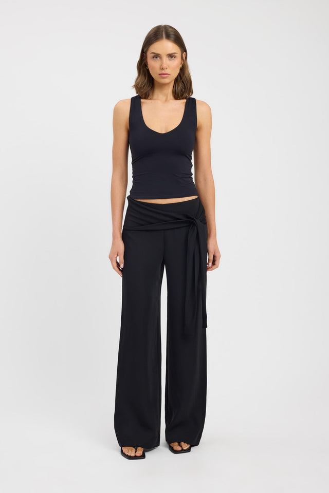 front Maria Tie Pant Kookai Wide-leg Mid-rise womens-regular-pants 