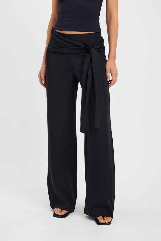 side Maria Tie Pant Kookai Wide-leg Mid-rise womens-regular-pants 