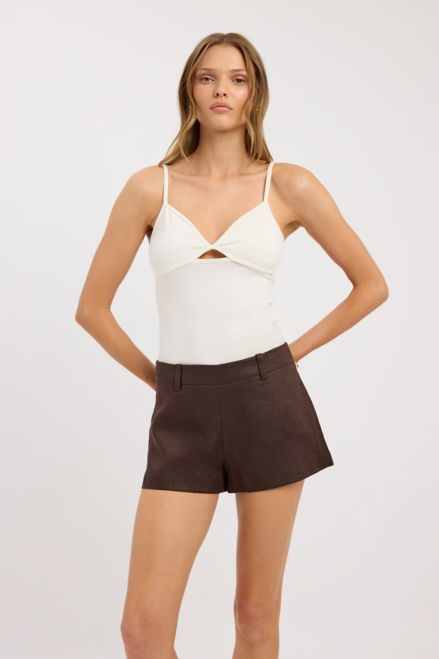 front Palm Low Rise Short Kookai Mid-rise Fitted womens-shorts 