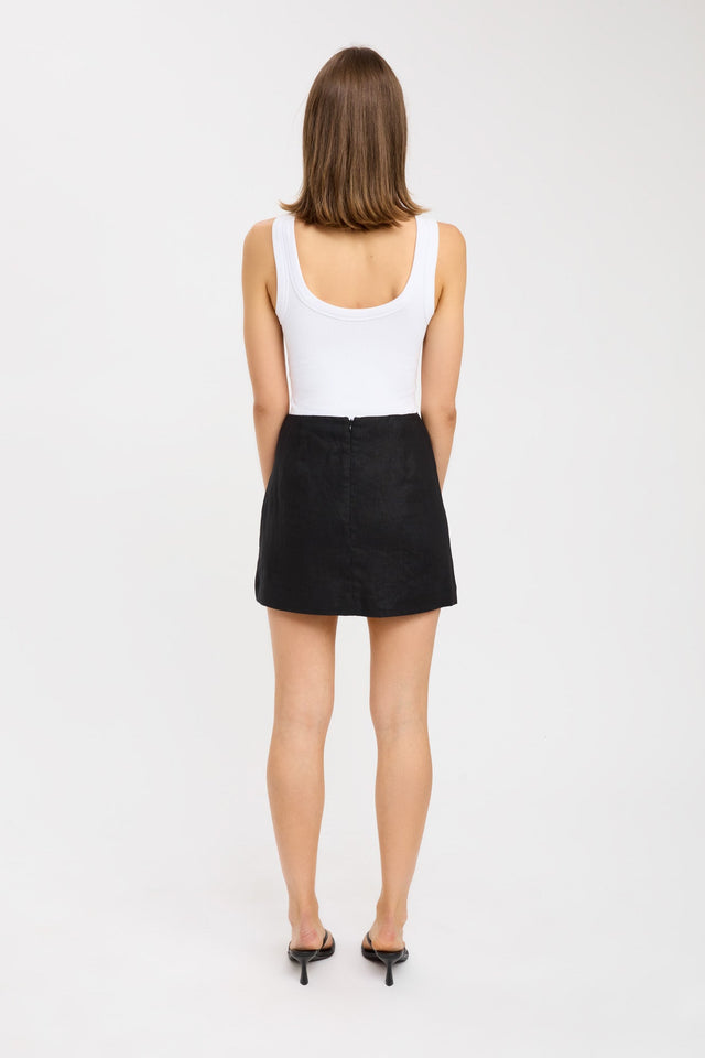 back Palm Staple Mini Skirt Kookai Straight Mini black womens-skirts 