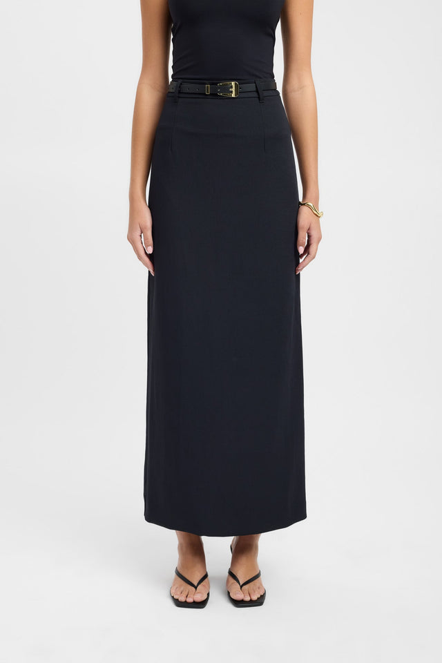 back Oyster Midi Skirt Kookai Straight Midi black womens-skirts 
