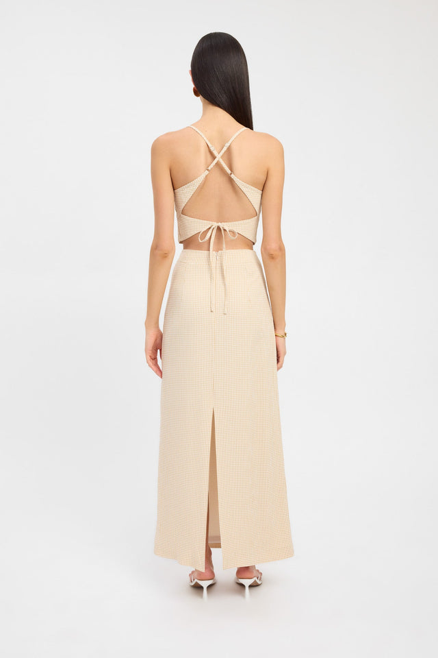 front Brady Midi Skirt Kookai Straight Maxi white womens-skirts 