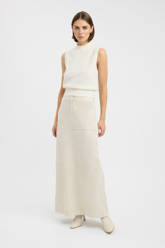 side Suki Maxi Skirt Kookai Straight Maxi brown womens-skirts 