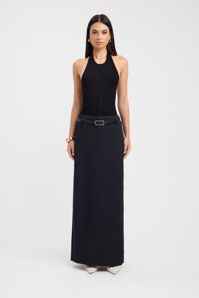 side Ariel Low Rise Maxi Skirt Kookai Straight Maxi beige womens-skirts 