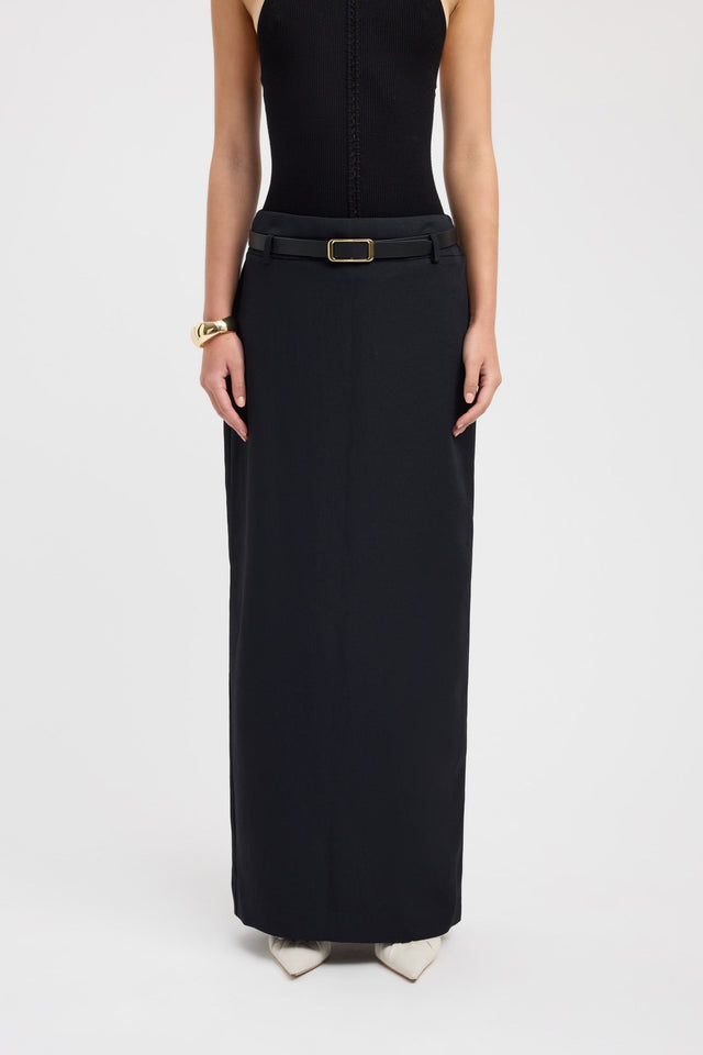front Ariel Low Rise Maxi Skirt Kookai Straight Maxi beige womens-skirts 
