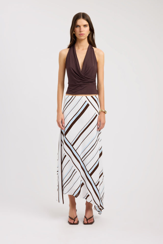front Nisha Maxi Skirt Kookai Asymmetry Maxi womens-skirts 
