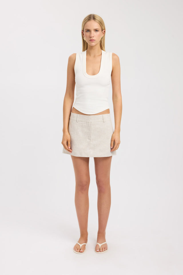 front Camila Scoop Tank Kookai Fitted Scoop womens-singlets 
