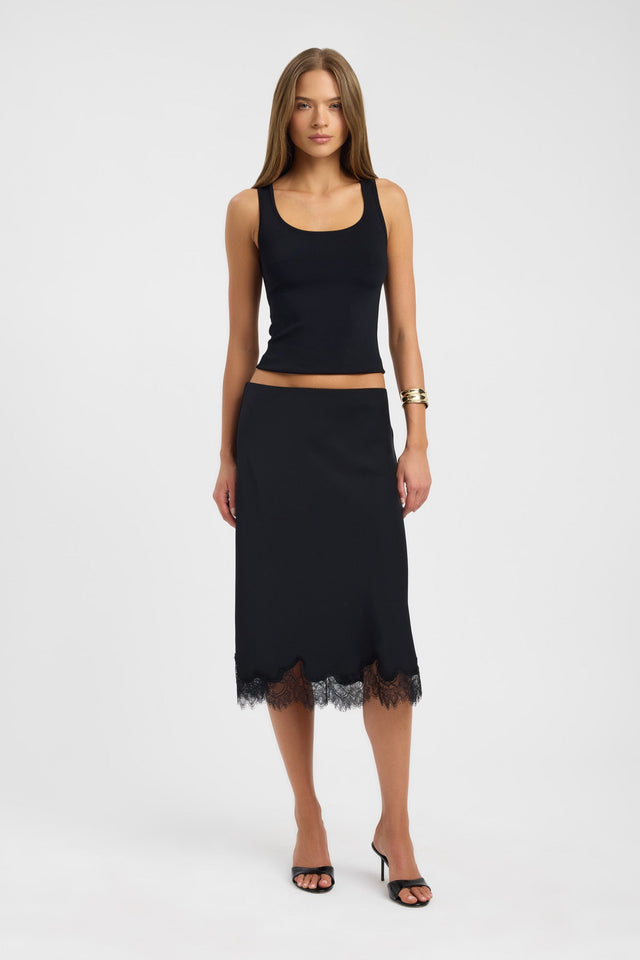 front Maria Lace Midi Skirt Kookai Lace Midi womens-skirts 