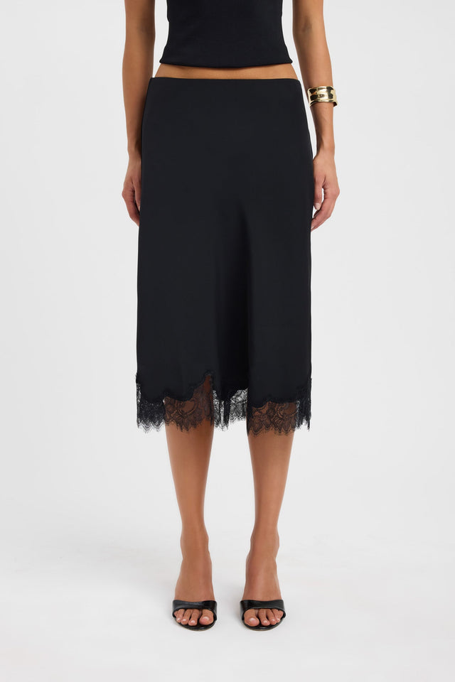 back Maria Lace Midi Skirt Kookai Lace Midi womens-skirts 