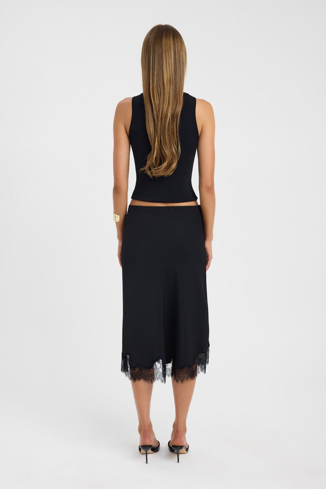 back Maria Lace Midi Skirt Kookai Lace Midi womens-skirts 
