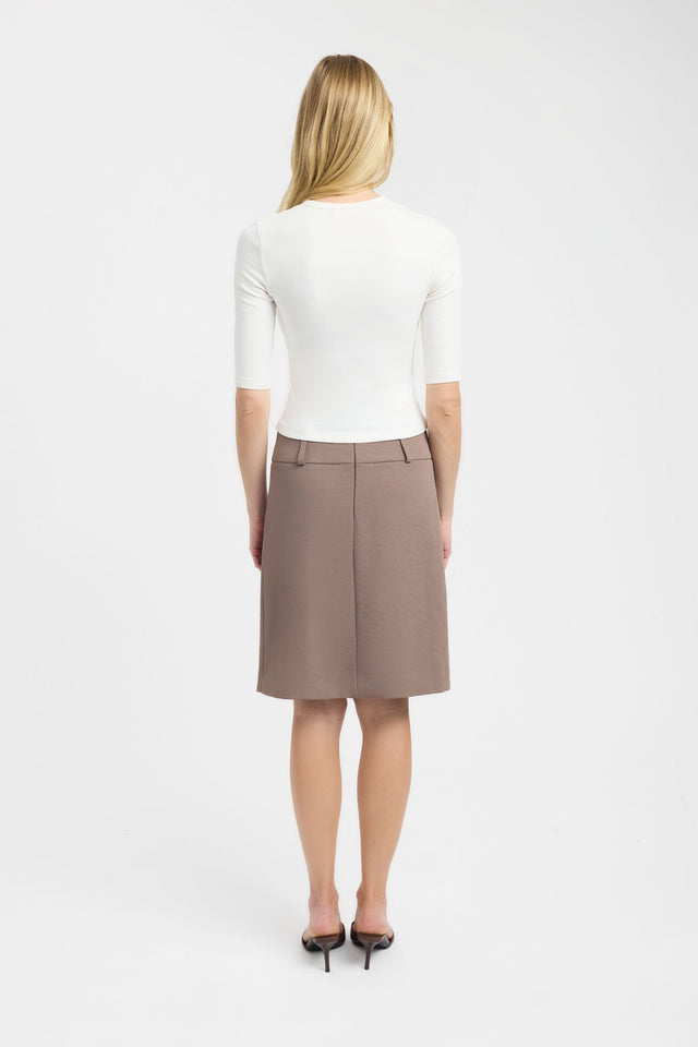 back Nat Button Top Kookai Fitted Roundneck Half sleeves Womens-Blouse 