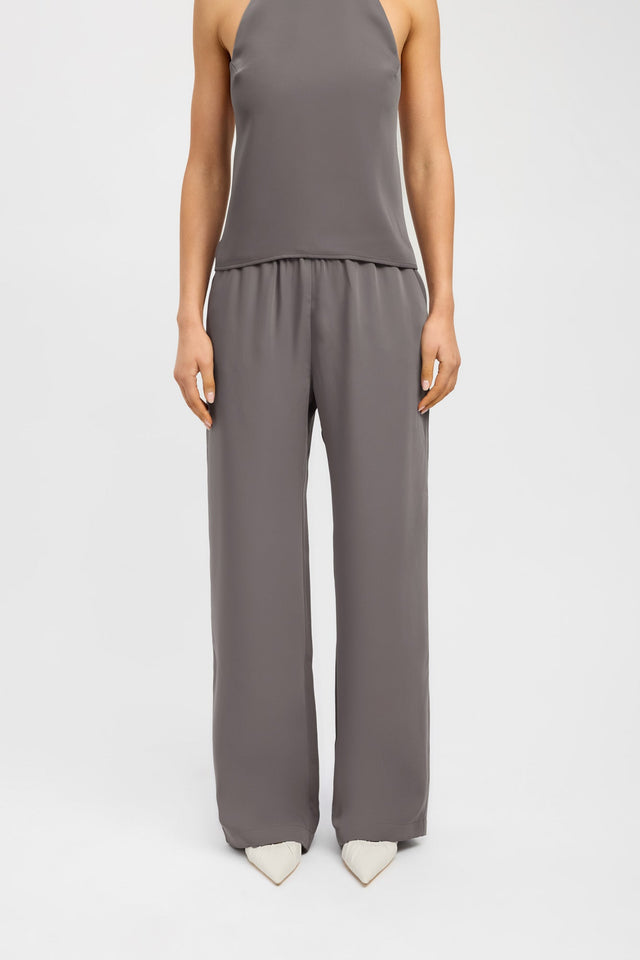 side Maria Wide Leg Pant Kookai Wide-leg Mid-rise dark grey womens-regular-pants 