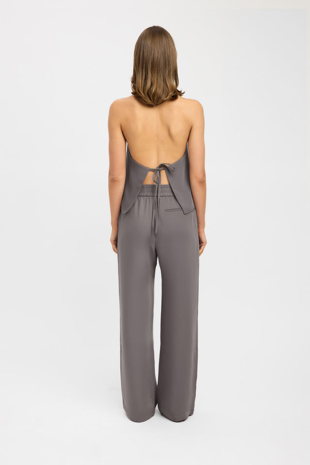 back Maria Wide Leg Pant Kookai Wide-leg Mid-rise dark grey womens-regular-pants 