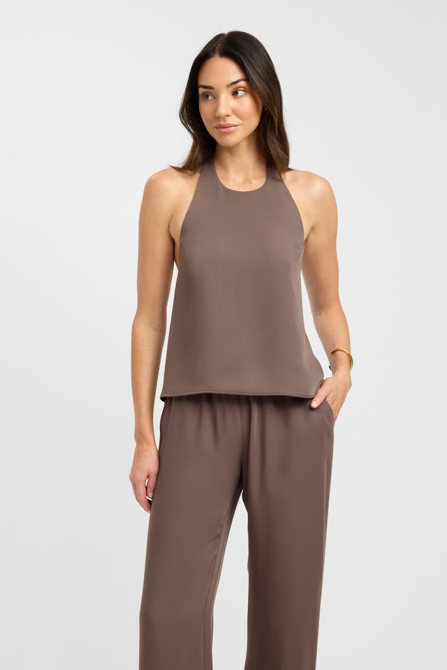 front Maria Core Top Kookai Relaxed Roundneck Sleeveless Womens-Blouse 