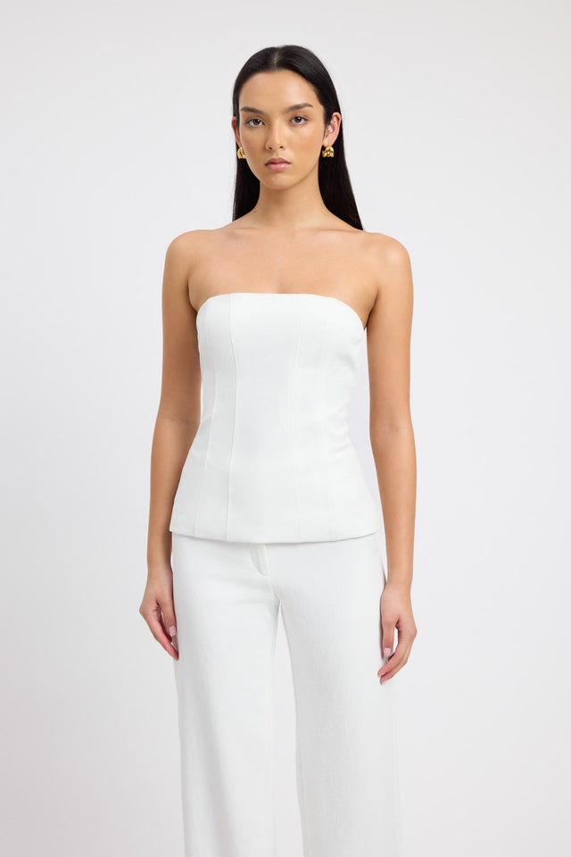 front Ariel Corset Kookai Fitted Straight Sleeveless Womens-Blouse 
