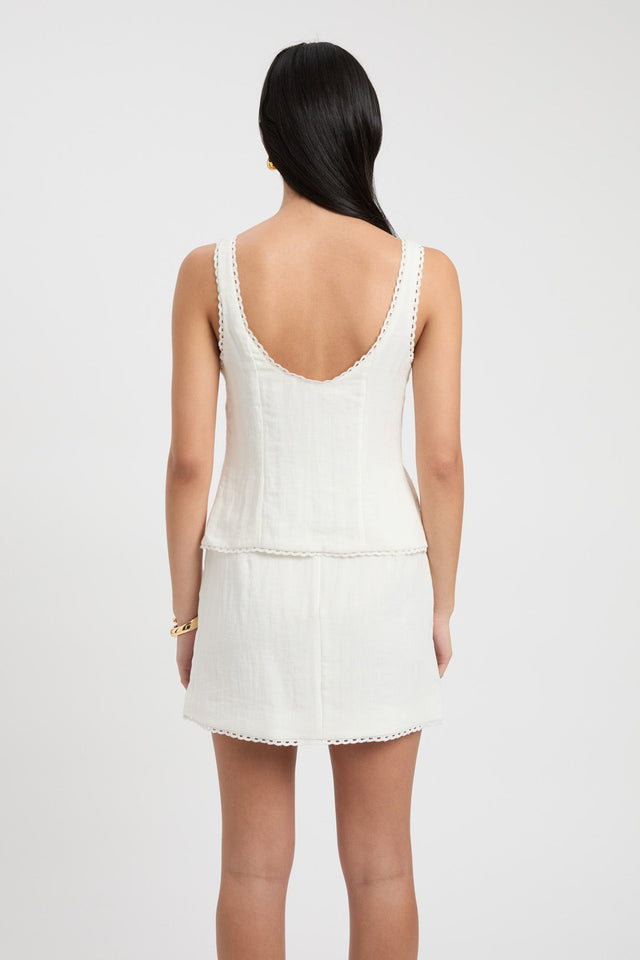 back Hayman Lace Top Kookai Relaxed Plungeneck Sleeveless Womens-Blouse 