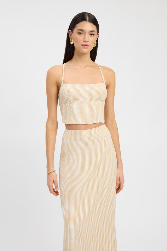 product Brady Backless Top Kookai Fitted Asymmetry Sleeveless Womens-Blouse 