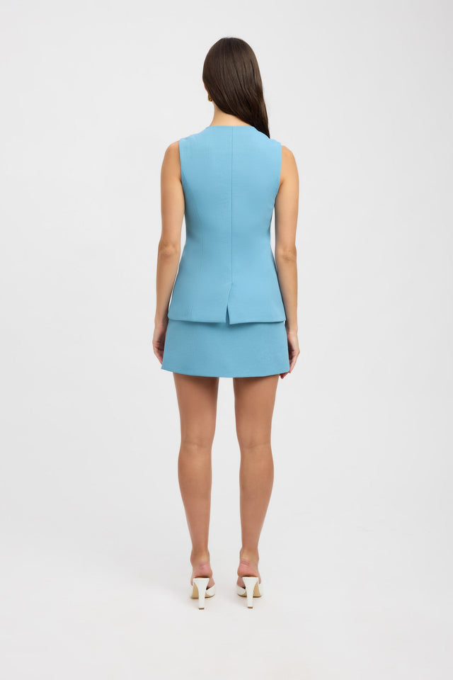 front Ariel Crew Vest Kookai Fitted Highneck Sleeveless Womens-Blouse 