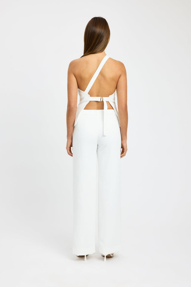 back Ariel Buckle Top Kookai Fitted Asymmetry Sleeveless Womens-Blouse 