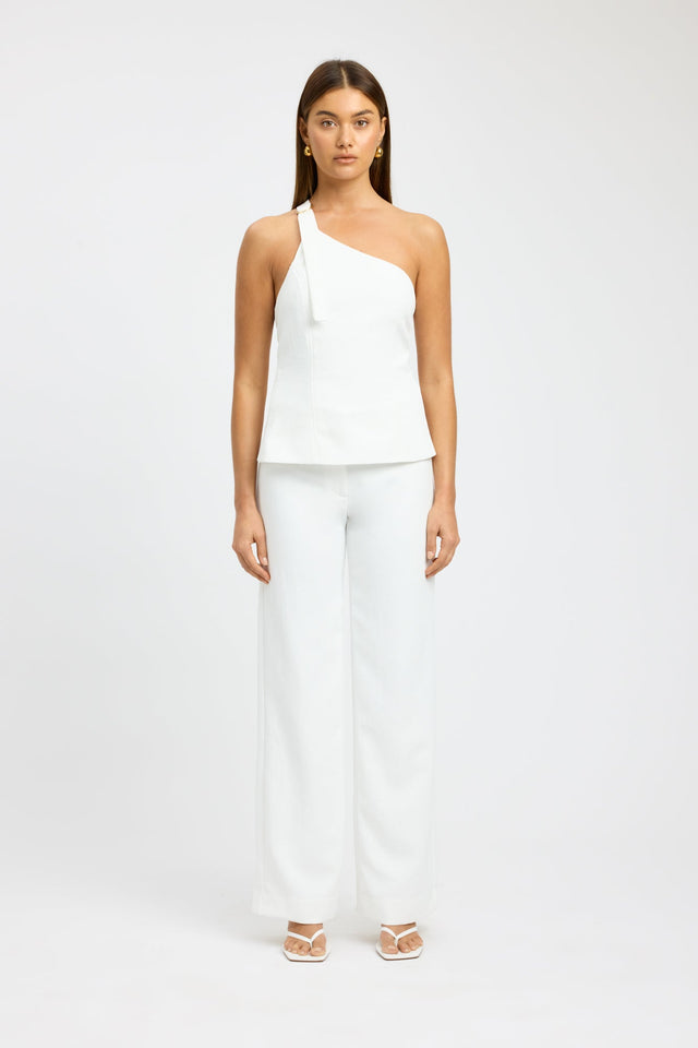 side Ariel Buckle Top Kookai Fitted Asymmetry Sleeveless Womens-Blouse 