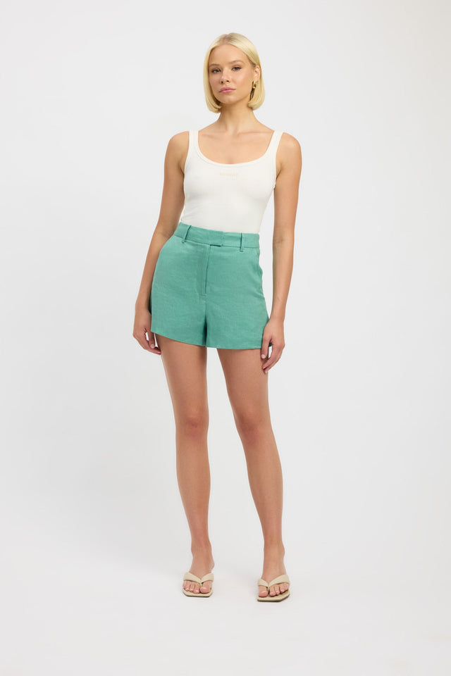 product Palm Short Kookai Mid-rise Fitted white womens-shorts 