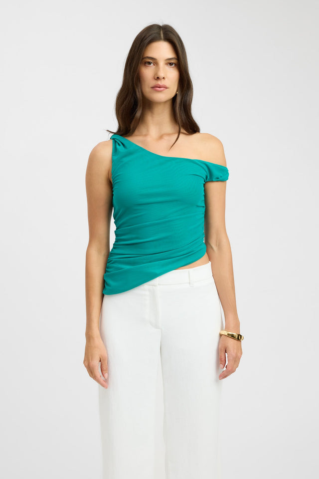 product Bolt Twist Top Kookai Fitted Asymmetry Sleeveless Womens-Blouse 