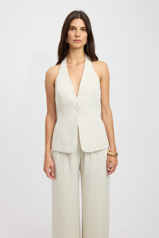 front Maria Vest Top Kookai Fitted Plungeneck Sleeveless Womens-Blouse 