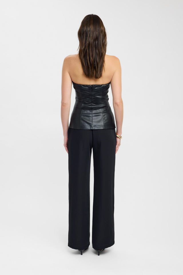 back Phoenix Rouched Top Kookai Fitted Cowlneck Sleeveless Womens-Blouse 