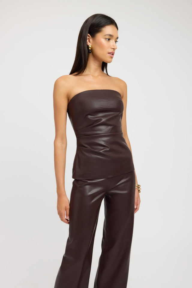 product Phoenix Rouched Top Kookai Fitted Asymmetry Sleeveless Womens-Blouse 