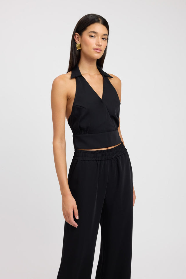product Maria Collared Top Kookai Fitted V-neck Sleeveless Womens-Blouse 
