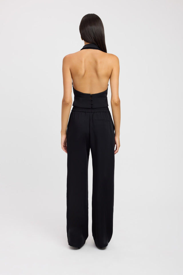 back Maria Collared Top Kookai Fitted V-neck Sleeveless Womens-Blouse 