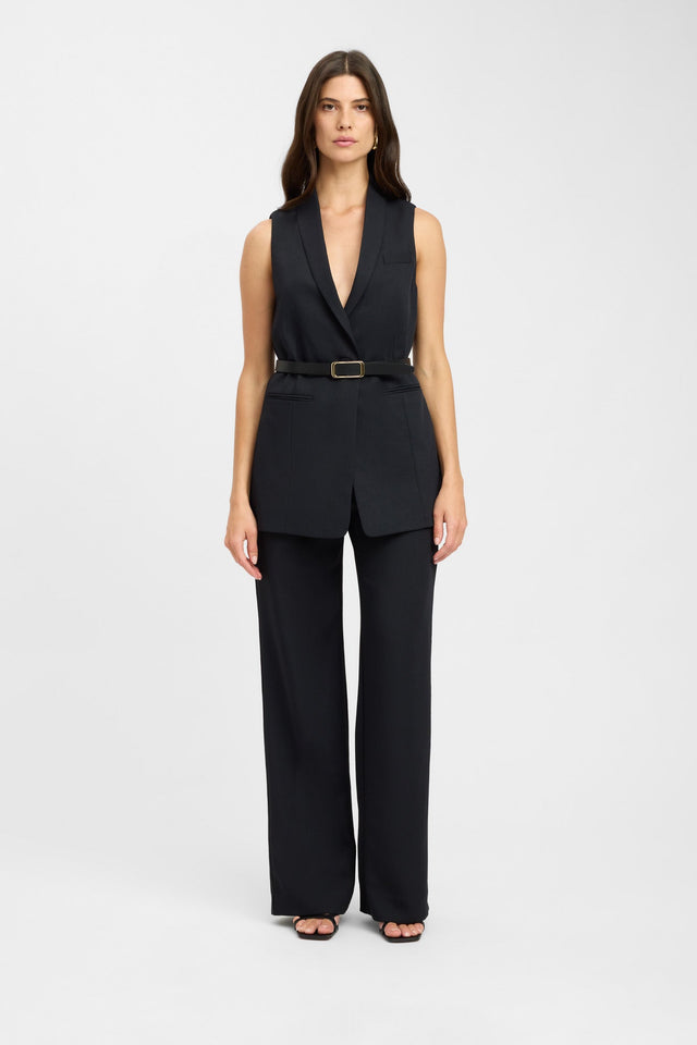 front Ariel Suit Top Kookai Fitted V-neck Sleeveless Womens-Blouse 