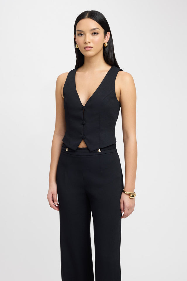 product Oyster Deep Vee Vest Kookai Fitted V-neck Sleeveless Womens-Blouse 