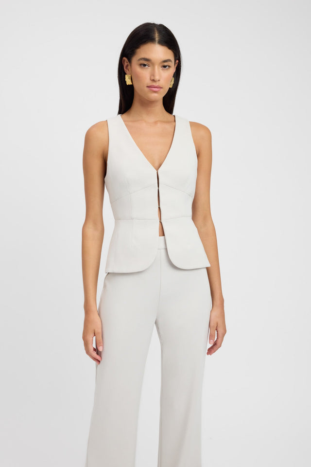 front Erika Top Kookai Fitted V-neck Sleeveless Womens-Blouse 