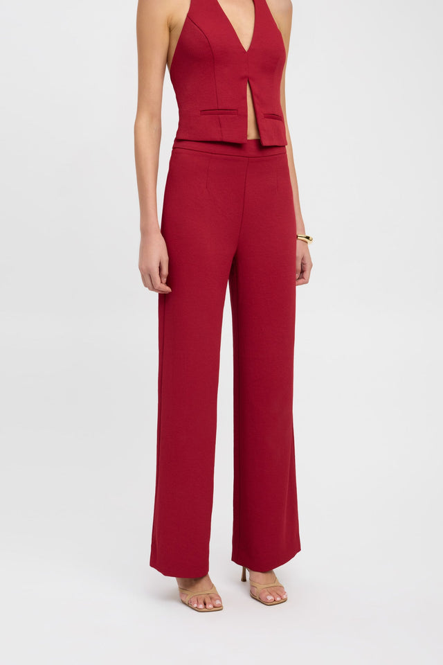 side Oyster Pants Kookai Wide-leg High-rise red womens-regular-pants 