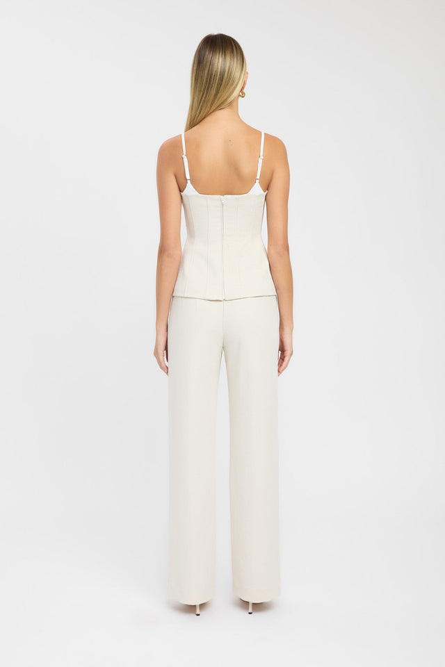 back Ariel Contrast Top Kookai Fitted Scoopneck Sleeveless Womens-Blouse 