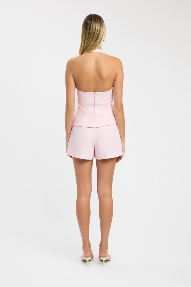back Ariel Double Belt Top Kookai Fitted Plungeneck Sleeveless Womens-Blouse 